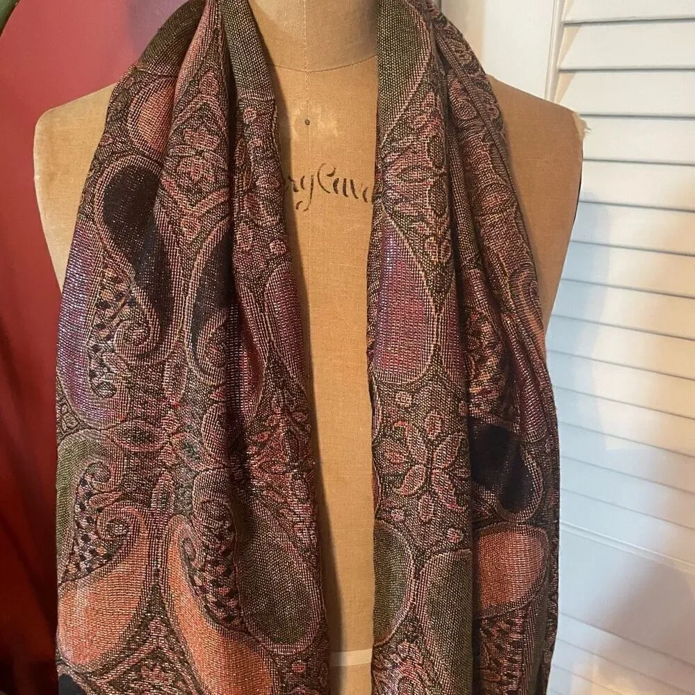 PASHMINA | gorgeous earth tone sparkly scarf